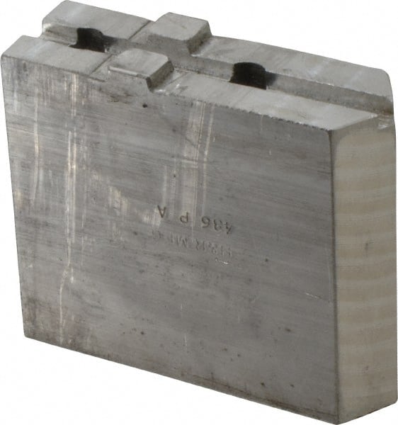 H & R Manufacturing - Tongue & Groove Attachment, Square Soft Lathe Chuck Jaw - Aluminum, 1-3/4" Btw Mount Hole Ctrs, 3-15/16" Long x 1-1/4" Wide x 3-3/8" High, 5/16" Groove - Exact Tooling