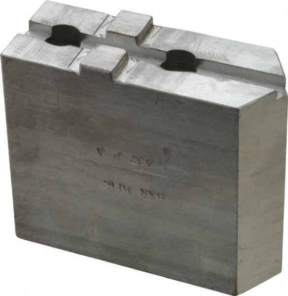 H & R Manufacturing - Tongue & Groove Attachment, Square Soft Lathe Chuck Jaw - Aluminum, 1-3/4" Btw Mount Hole Ctrs, 3-15/16" Long x 1-1/2" Wide x 3-3/8" High, 5/16" Groove - Exact Tooling