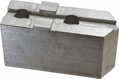 H & R Manufacturing - Tongue & Groove Attachment, Square Soft Lathe Chuck Jaw - Aluminum, 2.12" Btw Mount Hole Ctrs, 4-13/16" Long x 1-3/4" Wide x 2-3/8" High, 1/2" Groove - Exact Tooling