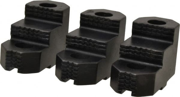 H & R Manufacturing - 8" Max Chuck Diam Compatibility, Mild Carburized Steel Tongue & Groove Hard Lathe Top Jaws - 2 Steps, 5/16" Groove Width, 1-1/2" Wide x 3.286" Long x 1.969" High - Exact Tooling