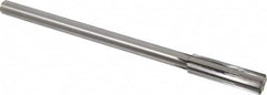 Made in USA - 0.57" Carbide-Tipped 6 Flute Chucking Reamer - Straight Flute, 7/16" Straight Shank, 2" Flute Length, 8" OAL - Exact Tooling