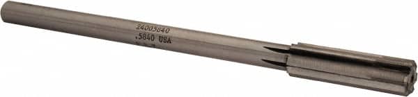 Made in USA - 0.584" Carbide-Tipped 6 Flute Chucking Reamer - Exact Tooling