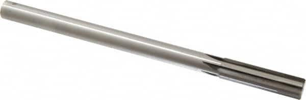 Made in USA - 0.619" Carbide-Tipped 6 Flute Chucking Reamer - Straight Flute, 9/16" Straight Shank, 2-1/4" Flute Length, 9" OAL - Exact Tooling