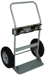 Made in USA - 760 Lb Capacity 47" OAH Cylinder Hand Truck - Swept Back Handle, Steel, Full Pneumatic Wheels - Exact Tooling