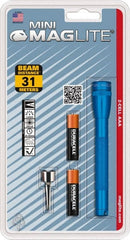 Mag-Lite - Krypton Bulb, 9 Lumens, Mini Flashlight - Blue Aluminum Body, 2 AAA Alkaline Batteries Included - Exact Tooling