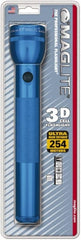 Mag-Lite - Krypton Bulb, 45 Lumens, Industrial/Tactical Flashlight - Blue Aluminum Body, 3 D Batteries Not Included - Exact Tooling