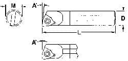Everede Tool - 0.3" Min Bore Diam, 4" OAL, 1/4" Shank Diam, Indexable Boring Bar - WCGT 0 Insert, Screw Holding Method - Exact Tooling