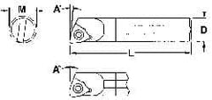 Everede Tool - 0.3" Min Bore Diam, 4" OAL, 1/4" Shank Diam, Indexable Boring Bar - WCGT 0 Insert, Screw Holding Method - Exact Tooling