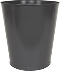 Value Collection - 28 Qt Gray Round Trash Can - Steel, 14-1/4" High - Exact Tooling