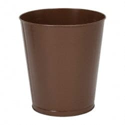 Value Collection - 28 Qt Brown Round Trash Can - Steel, 14-1/4" High - Exact Tooling