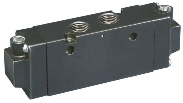 Parker - 4-Way Body Ported Stacking Solenoid Valve - 24 VDC, 2.7 CV Rate, 5.59" Long - Exact Tooling