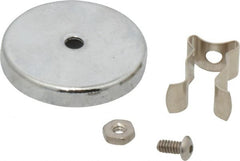 Mag-Mate - 7 Lb Max Pull Force, 7/8" Overall Height, 1.24" Diam, Ceramic Cup Magnet - Clamp Style, 3/8" Clamp Opening, Chrome Plated - Exact Tooling
