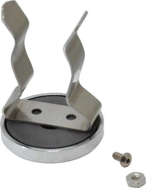 Mag-Mate - 11 Lb Max Pull Force, 2-1/32" Overall Height, 1.41" Diam, Ceramic Cup Magnet - Clamp Style, 1-1/8" Clamp Opening, Chrome Plated - Exact Tooling