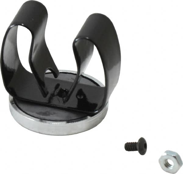 Mag-Mate - 11 Lb Max Pull Force, 1-17/32" Overall Height, 1.41" Diam, Ceramic Cup Magnet - Clamp Style, 1-1/8" Clamp Opening, Chrome Plated - Exact Tooling