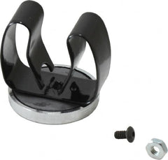 Mag-Mate - 11 Lb Max Pull Force, 1-17/32" Overall Height, 1.41" Diam, Ceramic Cup Magnet - Clamp Style, 1-1/8" Clamp Opening, Chrome Plated - Exact Tooling