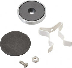 Mag-Mate - 11 Lb Max Pull Force, 1-21/32" Overall Height, 1.41" Diam, Ceramic Cup Magnet - Clamp Style, 3/4" Clamp Opening, Chrome Plated - Exact Tooling