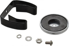Mag-Mate - 19 Lb Max Pull Force, 2-5/16" Overall Height, 2.03" Diam, Ceramic Cup Magnet - Clamp Style, 2-1/2" Clamp Opening, Chrome Plated - Exact Tooling
