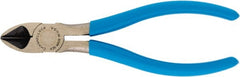 Channellock - 6" OAL, Diagonal Cutter - 27/32" Jaw Length x 13/16" Jaw Width, Oval Head, Plastic Dipped Handle - Exact Tooling