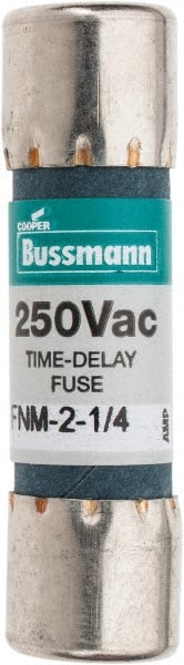 Cooper Bussmann - 250 VAC, 2.25 Amp, Time Delay General Purpose Fuse - Fuse Holder Mount, 1-1/2" OAL, 10 at 125 V kA Rating, 13/32" Diam - Exact Tooling