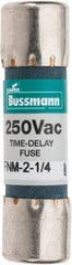 Cooper Bussmann - 250 VAC, 2.25 Amp, Time Delay General Purpose Fuse - Fuse Holder Mount, 1-1/2" OAL, 10 at 125 V kA Rating, 13/32" Diam - Exact Tooling