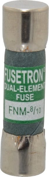 Cooper Bussmann - 250 VAC, 0.8 Amp, Time Delay General Purpose Fuse - Fuse Holder Mount, 1-1/2" OAL, 10 at 125 V kA Rating, 13/32" Diam - Exact Tooling