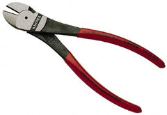 Knipex - 8" OAL, 3/32" Capacity, Diagonal Cutter - 1" Jaw Length x 1" Jaw Width, Oval Head, Plastic Coated Handle - Exact Tooling