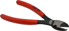 Knipex - 7" OAL, 7/64" Capacity, Diagonal Cutter - 1" Jaw Length x 1" Jaw Width, Oval Head, Plastic Coated Handle - Exact Tooling