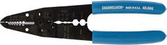 Channellock - 22 to 10 AWG Capacity Wire Stripper/Crimper - 8-1/4" OAL, Plastic Cushion Handle - Exact Tooling