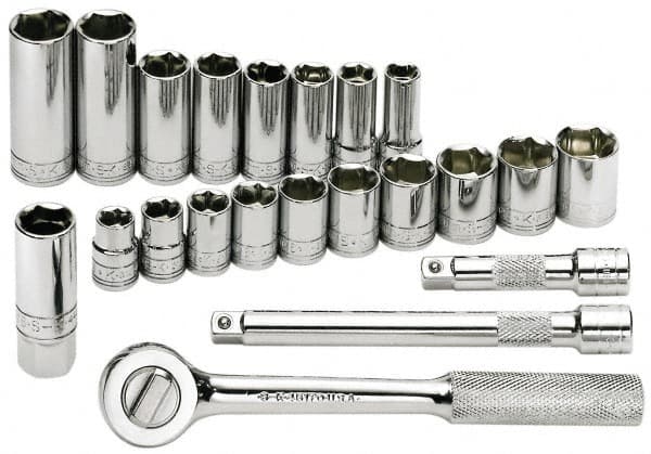 SK - 22 Piece 3/8" Drive Deep Well Socket Set - Exact Tooling