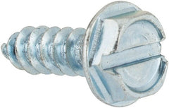 Value Collection - #7 Hex Washer Head Slotted Sheet Metal Screw - Steel, 1/2" Length Under Head, Grade 2 - Exact Tooling