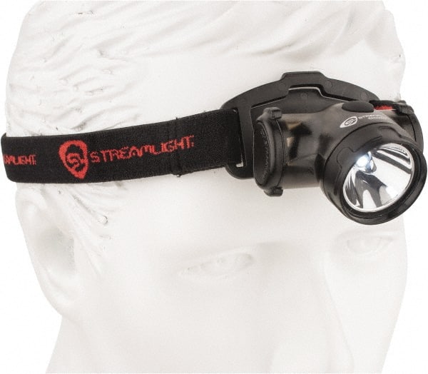 Streamlight - White LED Bulb, 50 Lumens, Hands-free Flashlight - Black Plastic Body, 2 AAA Alkaline Batteries Included - Exact Tooling