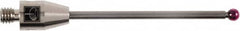 Renishaw - 0.12 Inch Ball Diameter, Carbide Stem, M4 Thread, Ruby Point Ball Tip CMM Stylus - 1.52 Inch Working Length, 0.08 Inch Stem Diameter, 1.97 Inch Overall Length - Exact Tooling