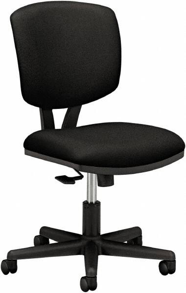 Hon - 18-3/4" High Pneumatic Height Adjustable Chair - 18" Wide x 18" Deep, 100% Polyester Seat, Black - Exact Tooling