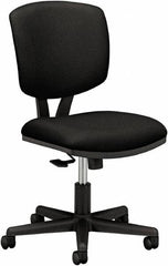 Hon - 18-3/4" High Pneumatic Height Adjustable Chair - 18" Wide x 18" Deep, 100% Polyester Seat, Black - Exact Tooling