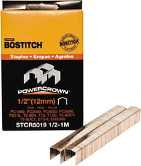 Stanley Bostitch - 1/2" Long x 7/16" Wide, 24 Gauge Crowned Construction Staple - Steel, Chisel Point - Exact Tooling