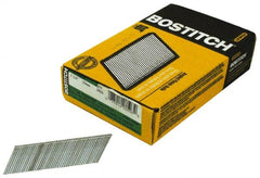 Stanley Bostitch - 15 Gauge 0.072" Shank Diam 1-1/4" Long Finishing Nails for Power Nailers - Steel, Galvanized Finish, Angled Stick Collation, Chisel Point - Exact Tooling