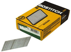 Stanley Bostitch - 15 Gauge 0.072" Shank Diam 1-1/2" Long Finishing Nails for Power Nailers - Steel, Galvanized Finish, Angled Stick Collation, Chisel Point - Exact Tooling