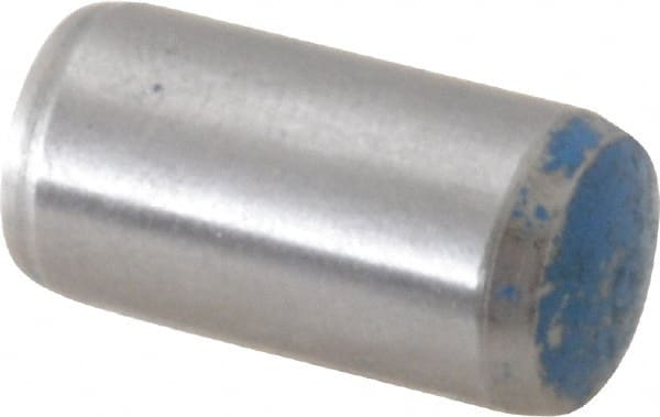 Metric Blue - 10mm Diam x 20mm Pin Length Alloy Steel Pull Out Dowel Pin - 1 Beveled & 1 Threaded End - Exact Tooling