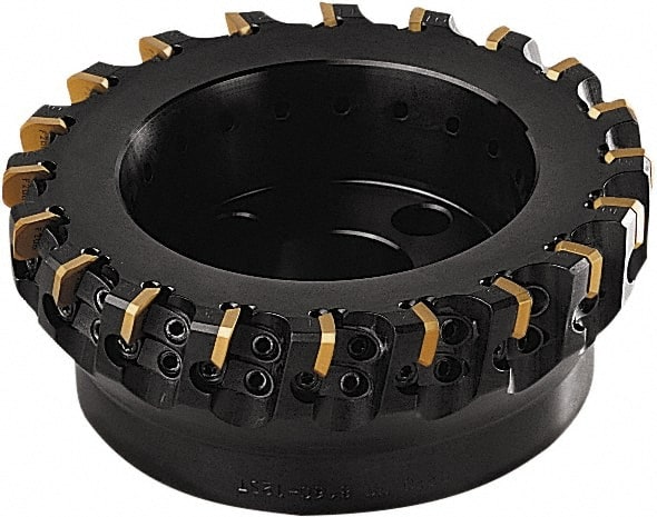 Seco - 160mm Cut Diam, 40mm Arbor Hole, 1mm Max Depth of Cut, 89° Indexable Chamfer & Angle Face Mill - 20 Inserts, SEEX 1203 Insert, Right Hand Cut, 20 Flutes, Series R220.30 - Exact Tooling