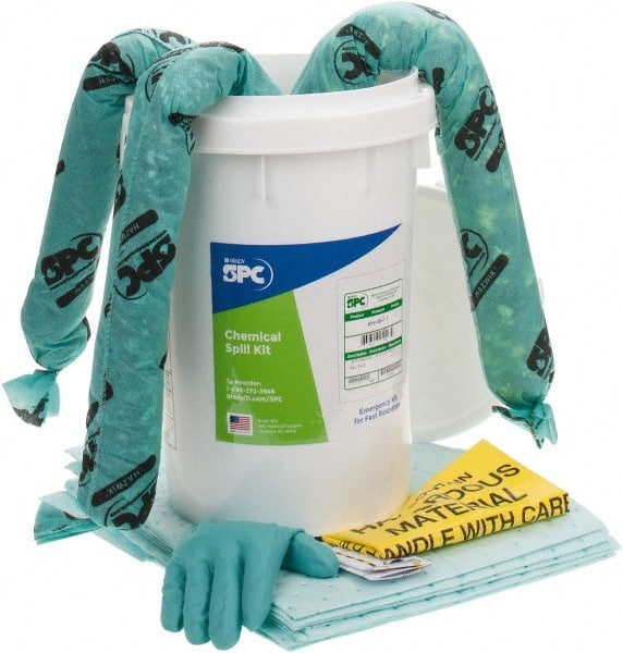 Brady SPC Sorbents - 6 Gal Capacity Hazardous Materials Spill Kit - 6.5 Gal Bucket - Exact Tooling