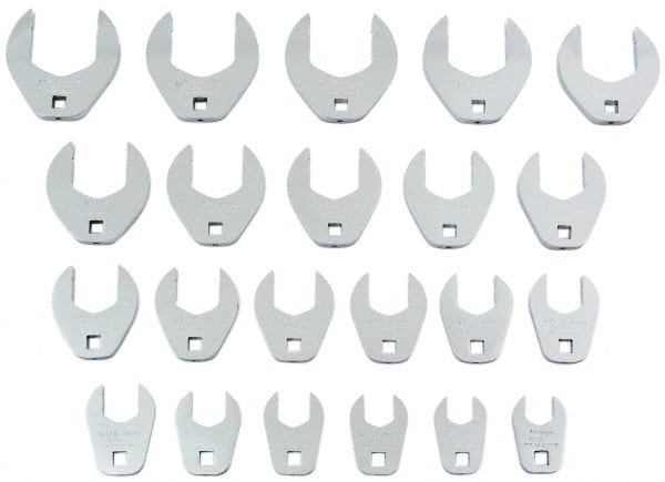 Proto - 22 Piece 1/2" Drive Open End Crowfoot Wrench Set - 15/16 to 2-1/2", with Clip Rail - Exact Tooling