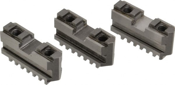 Gibraltar - 5" Max Chuck Diam Compatibility, Steel Tongue & Groove Hard Lathe Master Jaws - 5" Min Chuck Diam Compatibility - Exact Tooling