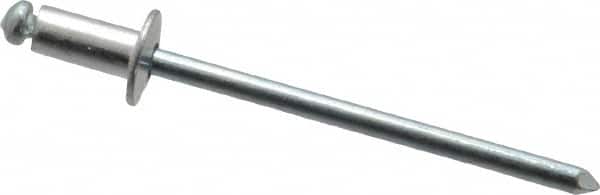 RivetKing - Size 42 Dome Head Aluminum Open End Blind Rivet - Steel Mandrel, 0.063" to 1/8" Grip, 1/4" Head Diam, 0.129" to 0.133" Hole Diam, 0.275" Length Under Head, 1/8" Body Diam - Exact Tooling