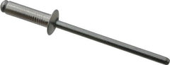 RivetKing - Size 45 Dome Head Aluminum Open End Blind Rivet - Steel Mandrel, 0.251" to 0.312" Grip, 1/4" Head Diam, 0.129" to 0.133" Hole Diam, 0.462" Length Under Head, 1/8" Body Diam - Exact Tooling