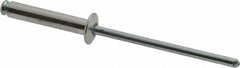 RivetKing - Size 48 Dome Head Aluminum Open End Blind Rivet - Steel Mandrel, 0.376" to 1/2" Grip, 1/4" Head Diam, 0.129" to 0.133" Hole Diam, 0.65" Length Under Head, 1/8" Body Diam - Exact Tooling
