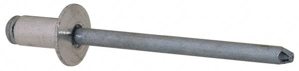 RivetKing - Size 52 Dome Head Aluminum Open End Blind Rivet - Steel Mandrel, 0.02" to 1/8" Grip, 0.312" Head Diam, 0.16" to 0.164" Hole Diam, 0.3" Length Under Head, 5/32" Body Diam - Exact Tooling