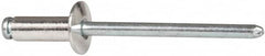 RivetKing - Size 54 Dome Head Aluminum Open End Blind Rivet - Steel Mandrel, 0.188" to 1/4" Grip, 0.312" Head Diam, 0.16" to 0.164" Hole Diam, 0.425" Length Under Head, 5/32" Body Diam - Exact Tooling