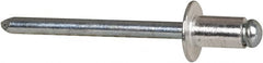 RivetKing - Size 62 Dome Head Aluminum Open End Blind Rivet - Steel Mandrel, 0.02" to 1/8" Grip, 3/8" Head Diam, 0.192" to 0.196" Hole Diam, 0.325" Length Under Head, 3/16" Body Diam - Exact Tooling