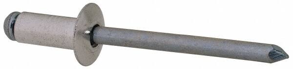 RivetKing - Size 64 Dome Head Aluminum Open End Blind Rivet - Steel Mandrel, 0.188" to 1/4" Grip, 3/8" Head Diam, 0.192" to 0.196" Hole Diam, 0.45" Length Under Head, 3/16" Body Diam - Exact Tooling