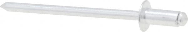RivetKing - Size 42 Dome Head Aluminum Open End Blind Rivet - Aluminum Mandrel, 0.063" to 1/8" Grip, 1/4" Head Diam, 0.129" to 0.133" Hole Diam, 0.275" Length Under Head, 1/8" Body Diam - Exact Tooling